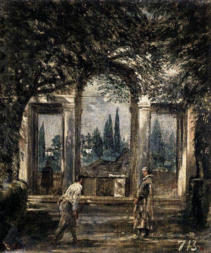 View of the Villa Medici in Rome, 1650 by Diego Velázquez