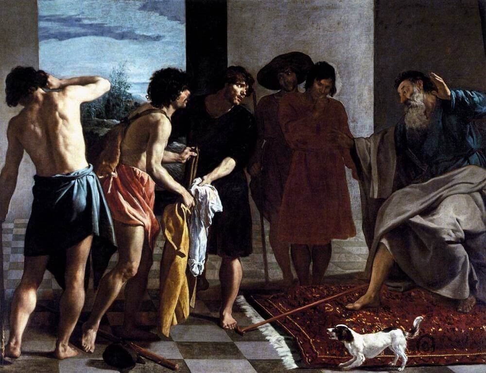 Joseph's Bloody Coat Brought to Jacob, 1630 by Diego Velázquez